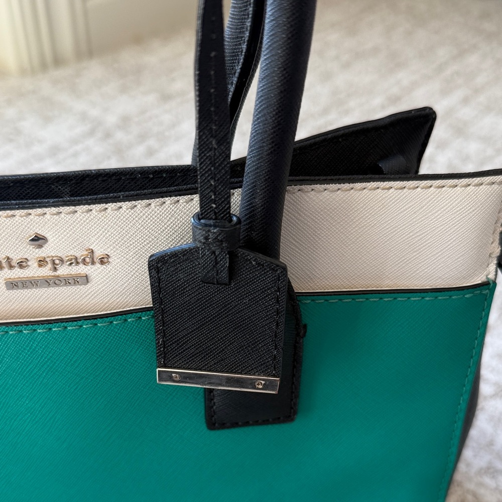 Kate Spade Teal and Black Satchel - Picture 7 of 9